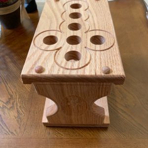 Church Oak Wood CNC Engraved Seven Liquid Candle Carrier Stand