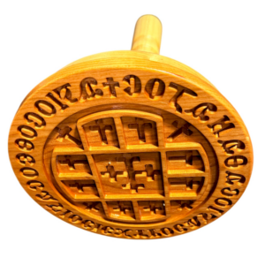 6.5" Coptic Cherry & Exotic Hard Maple Orthodox Bread Stamp w/Raised Back (Orban) (New)